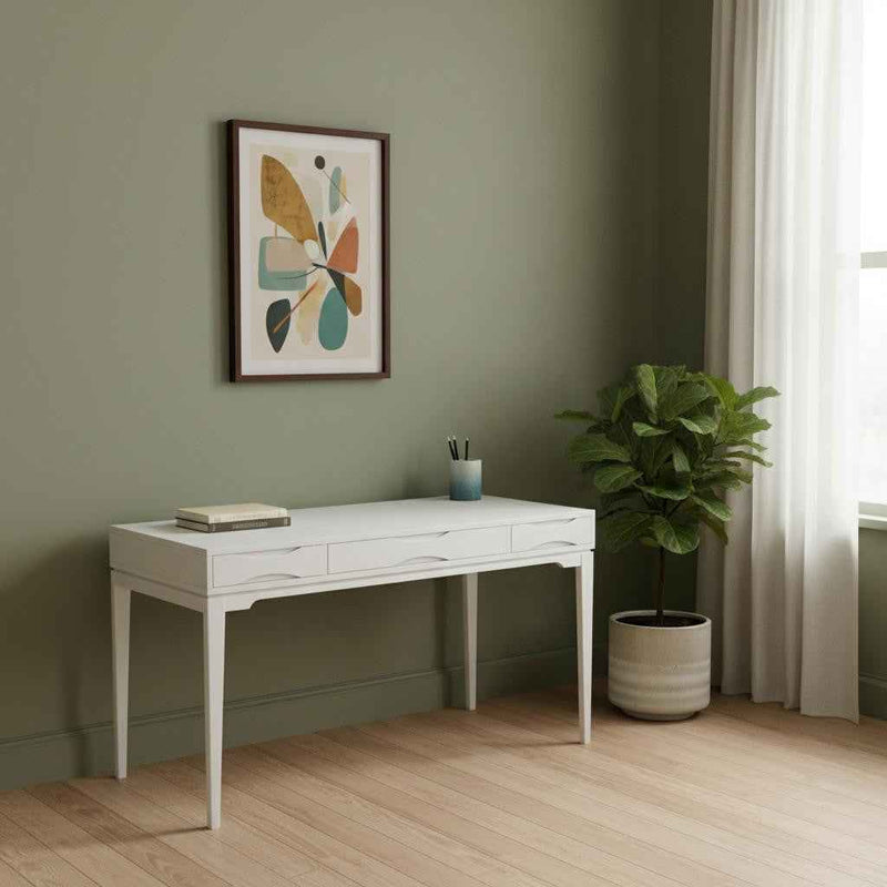 60" White Wood Computer Desk