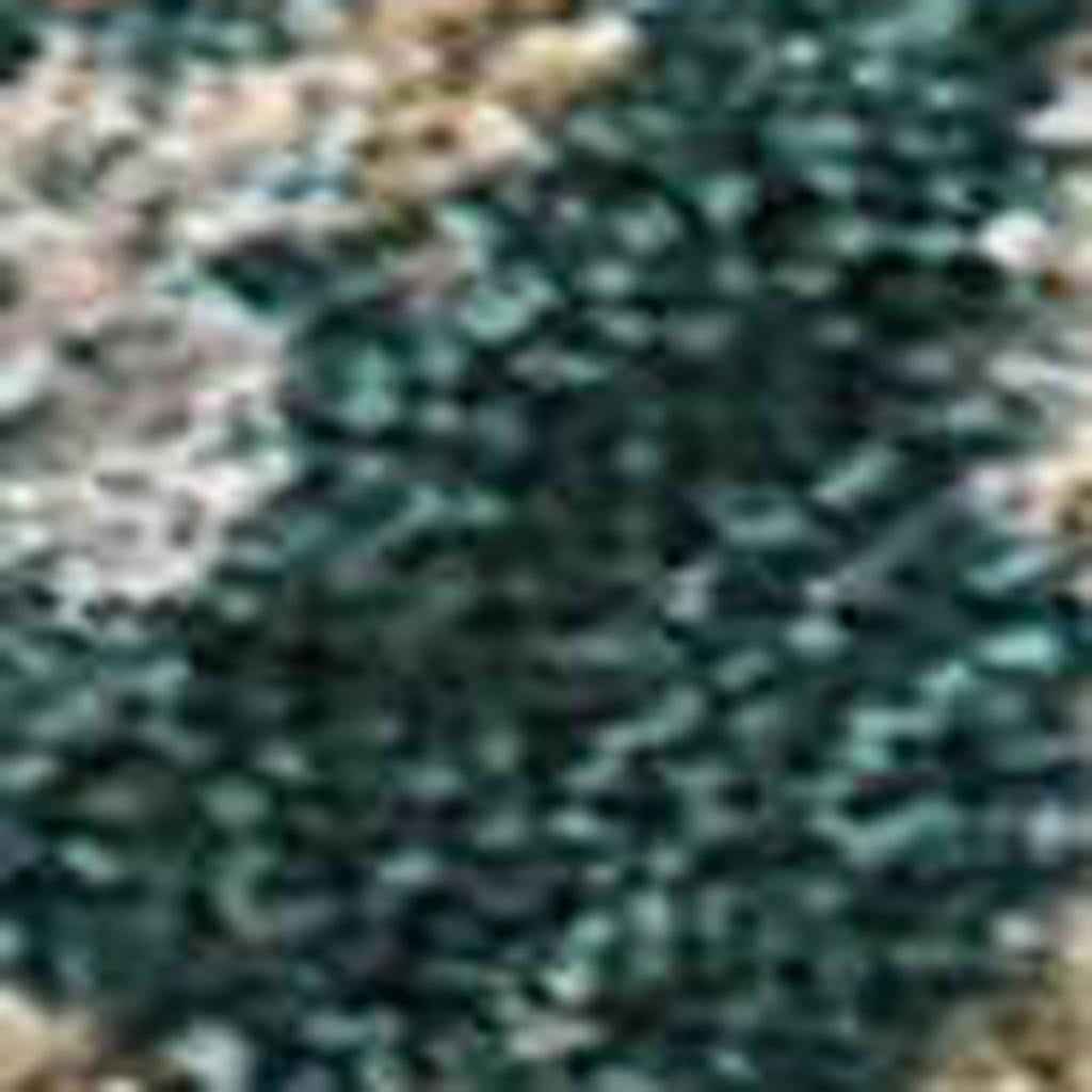 3' X 5' Teal Blue And Gray Damask Washable Indoor Outdoor Area Rug