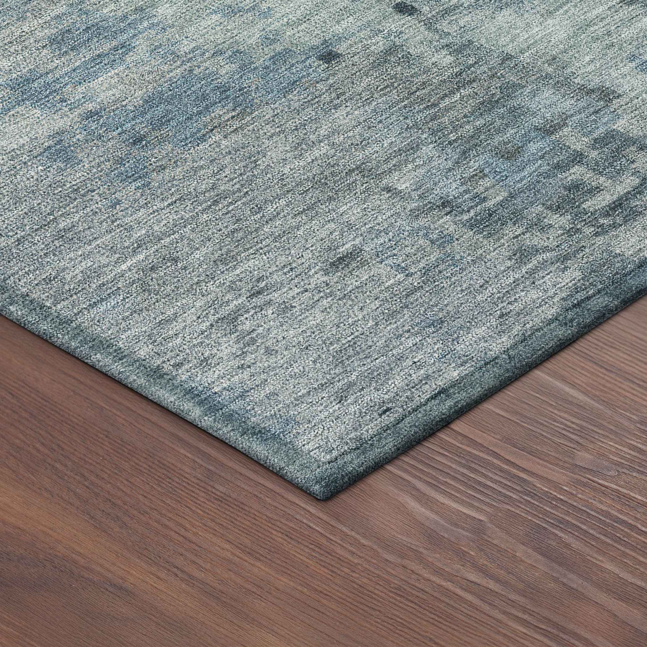 10' X 14' Blue And Gray Abstract Washable Indoor Outdoor Area Rug