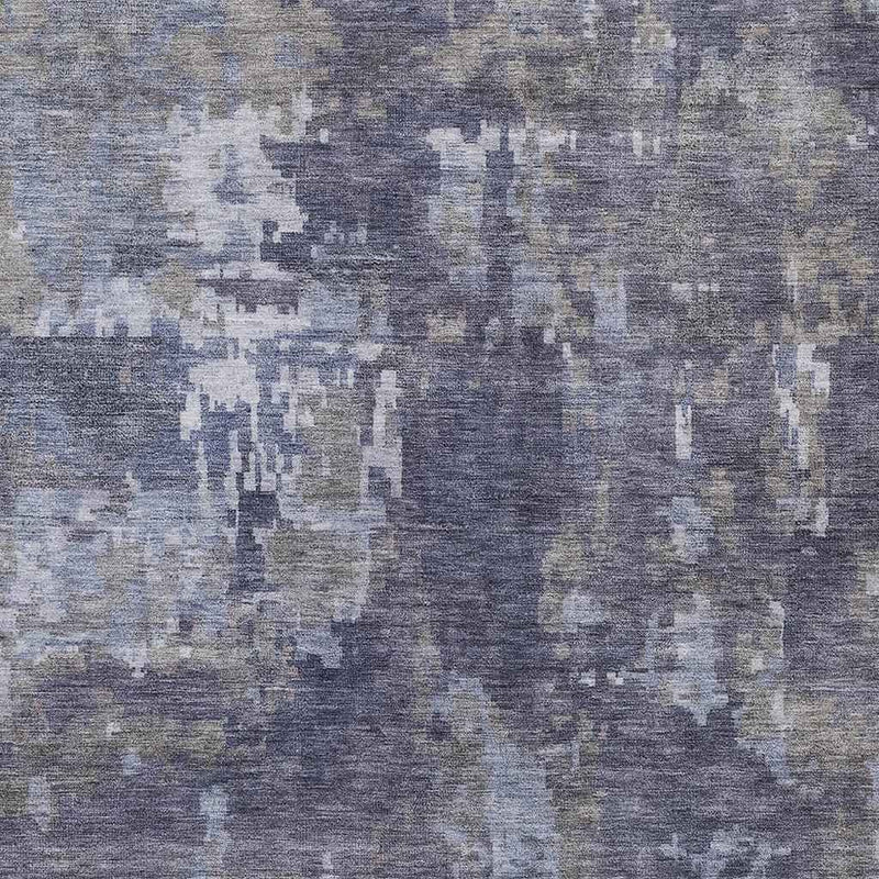 8' X 10' Plum And Ivory Abstract Washable Indoor Outdoor Area Rug