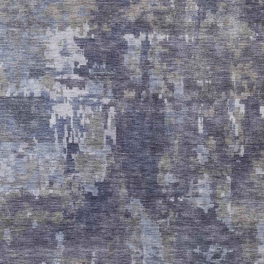 10' X 14' Plum And Ivory Abstract Washable Indoor Outdoor Area Rug