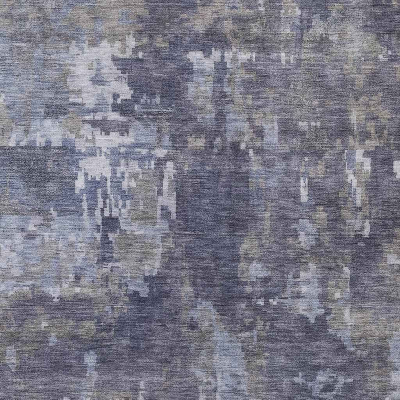 10' X 14' Plum And Ivory Abstract Washable Indoor Outdoor Area Rug