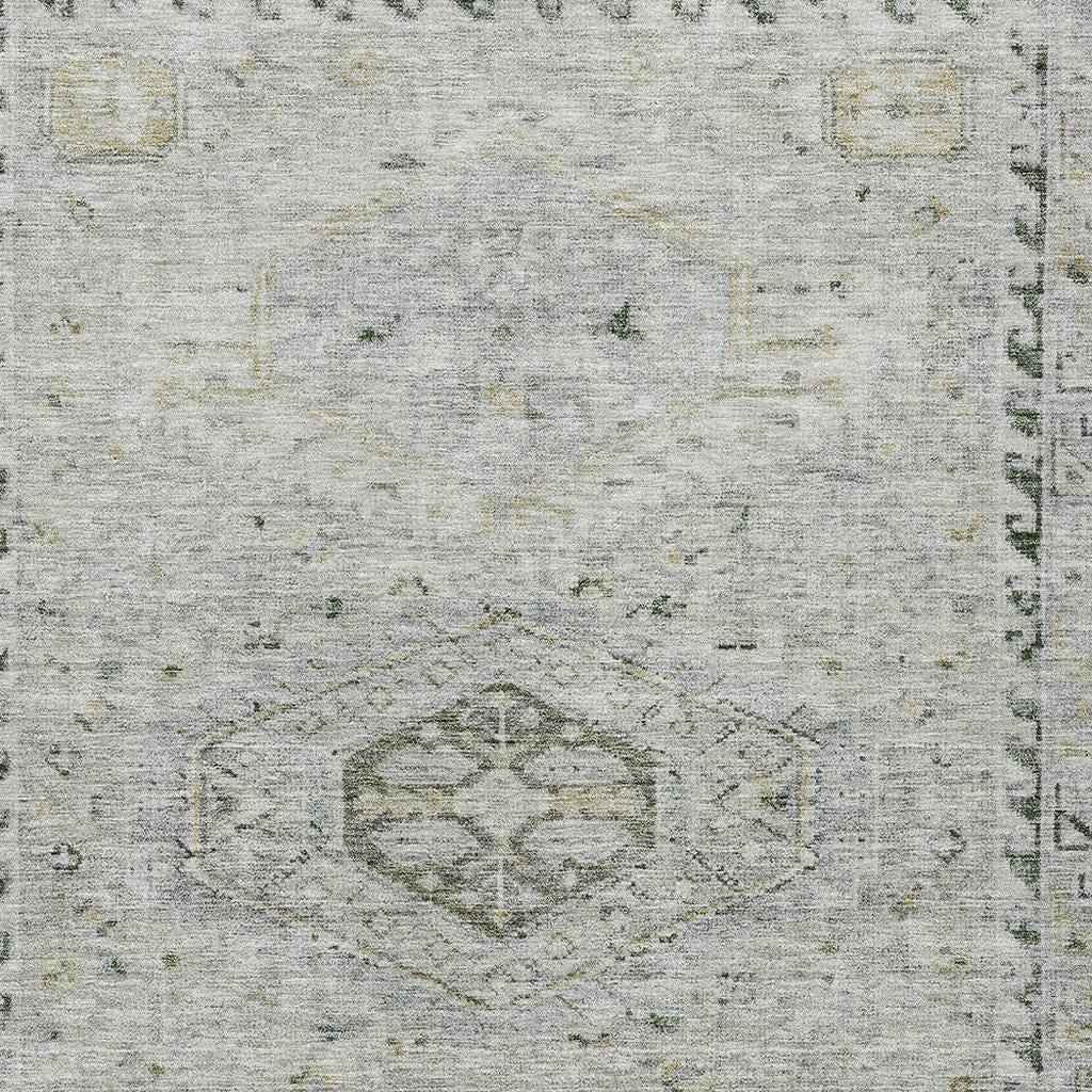 5' X 8' Taupe And Beige Medallion Washable Indoor Outdoor Area Rug