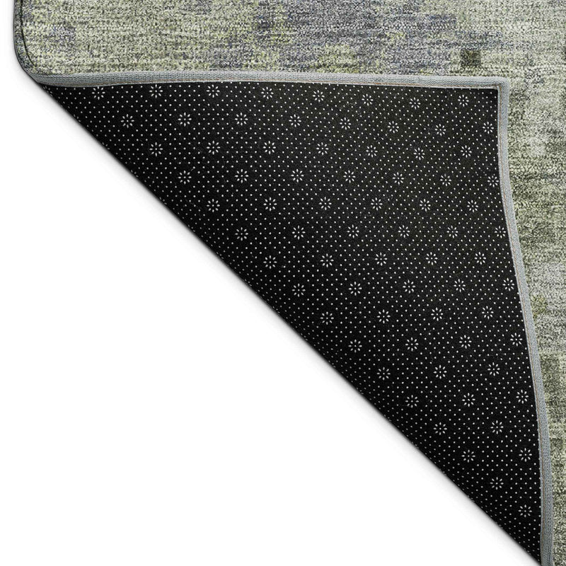 8' X 10' Green And Gray Abstract Washable Indoor Outdoor Area Rug