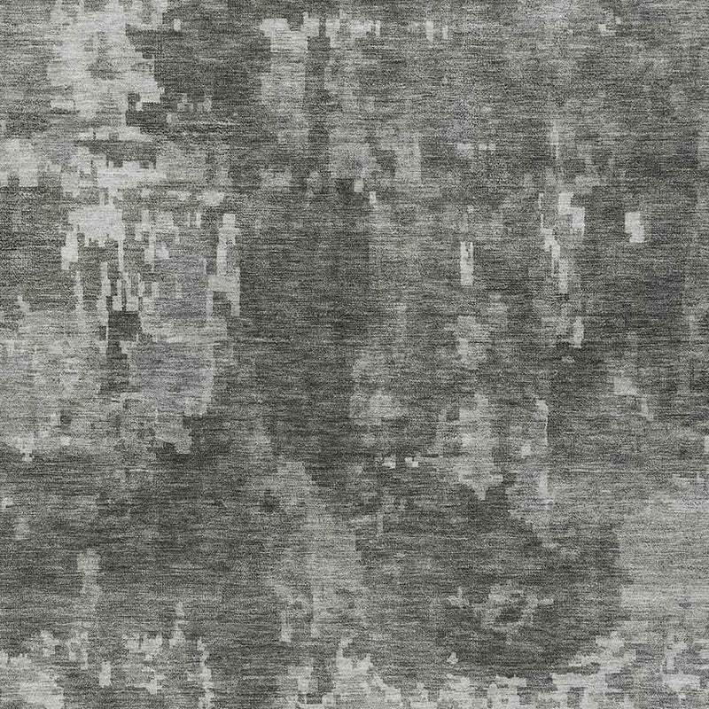 5' X 8' Pewter And Ivory Abstract Washable Indoor Outdoor Area Rug