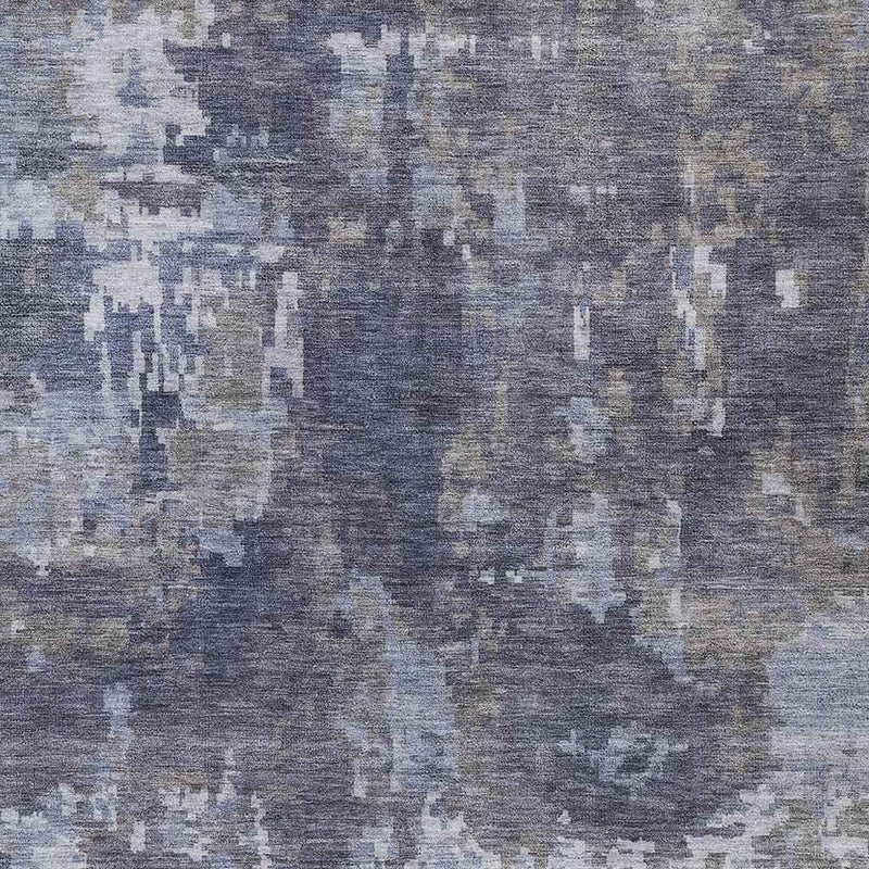 5' X 8' Plum And Ivory Abstract Washable Indoor Outdoor Area Rug