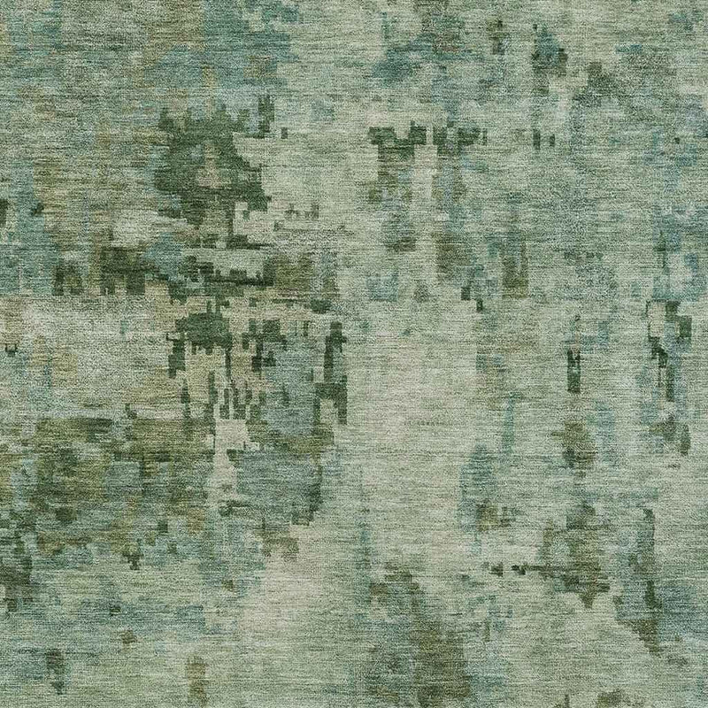 3' X 5' Sage And Teal Blue Abstract Washable Indoor Outdoor Area Rug