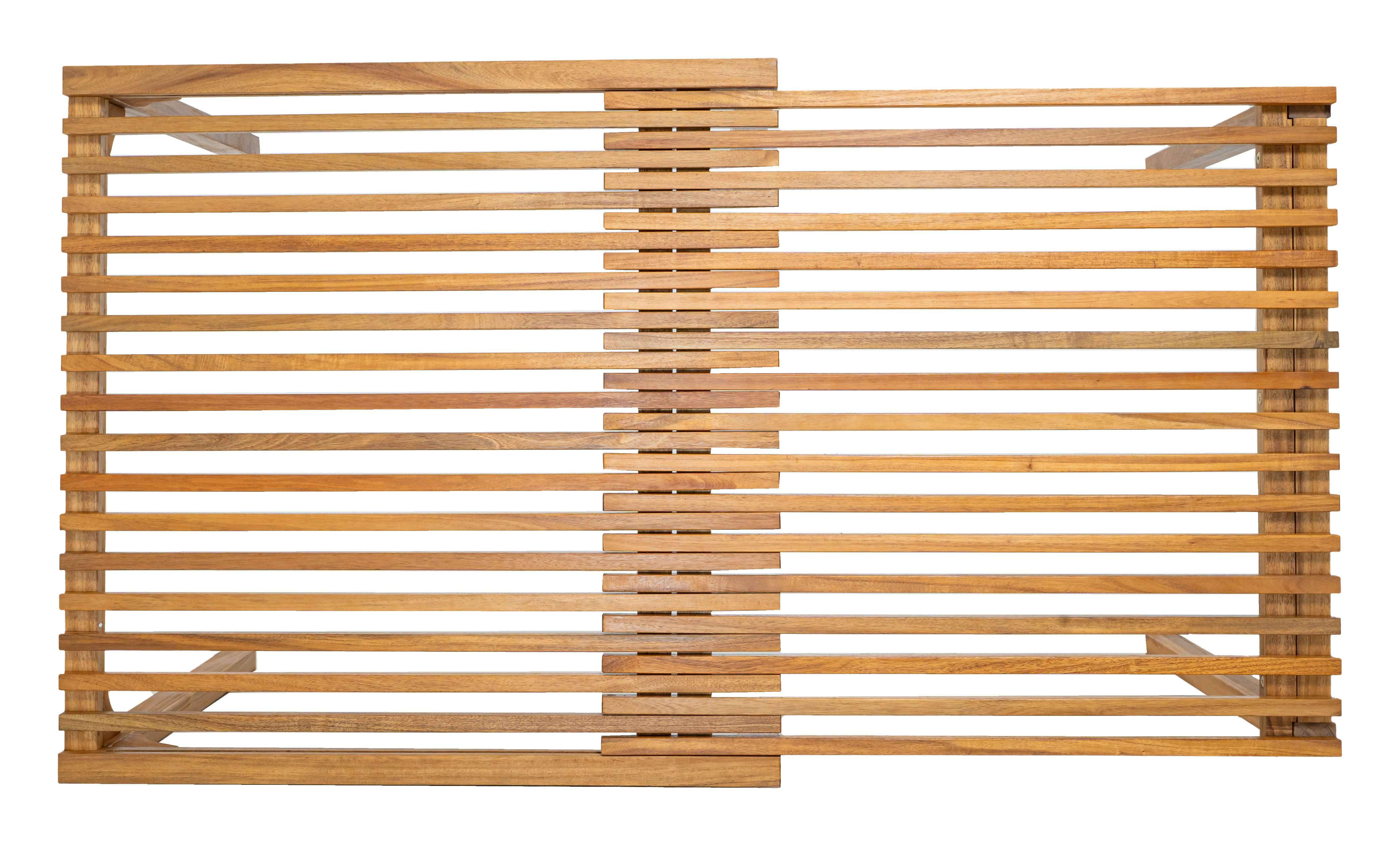 60" Natural Solid Wood Extendable Outdoor Dining Table