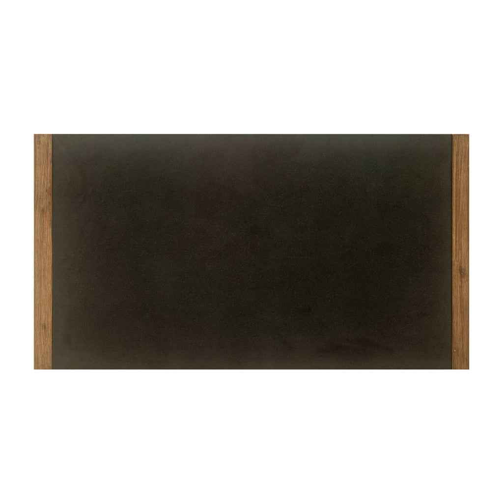 56" Gray And Natural Faux Concrete And Solid Wood Outdoor Bar Table