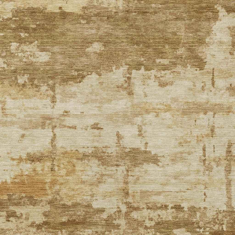 5' X 8' Brown And Beige Abstract Washable Indoor Outdoor Area Rug