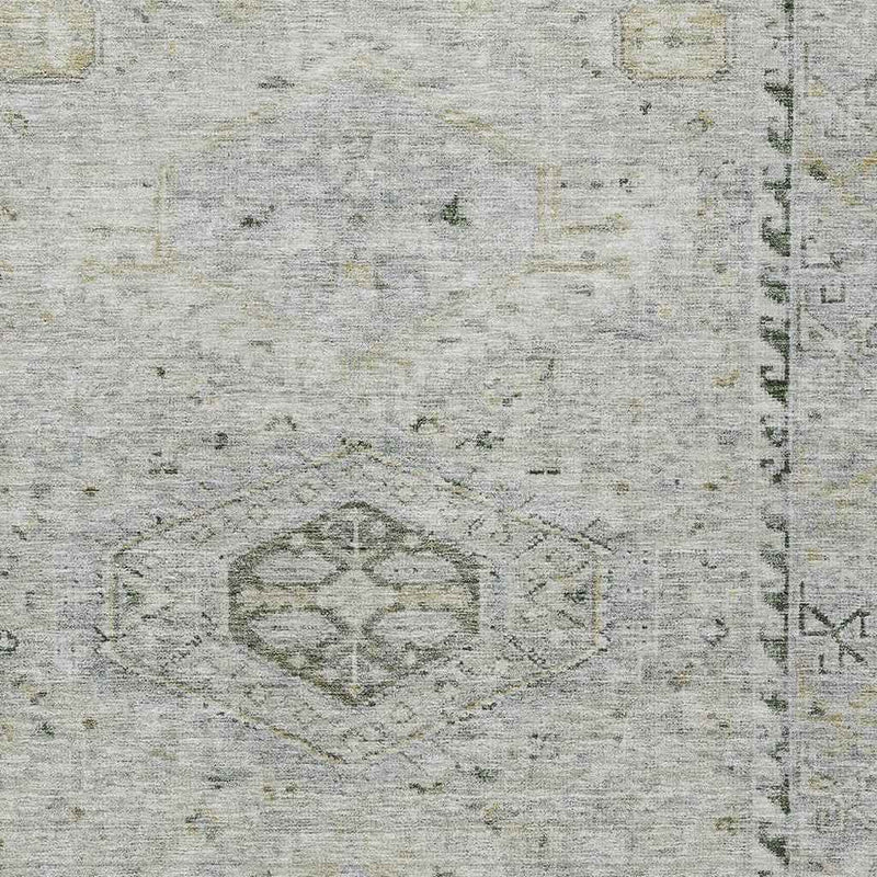 8' X 10' Taupe And Beige Medallion Washable Indoor Outdoor Area Rug