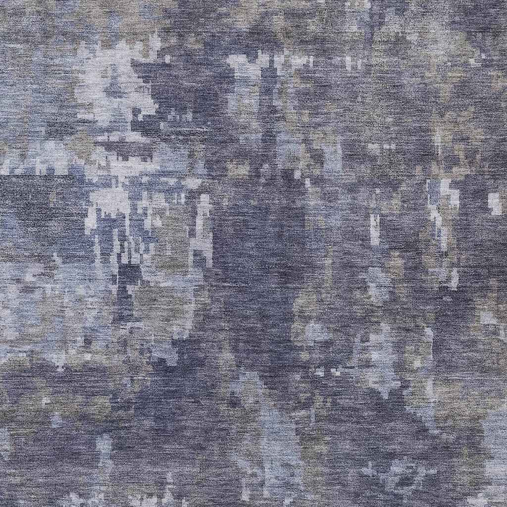 3' X 5' Plum And Ivory Abstract Washable Indoor Outdoor Area Rug