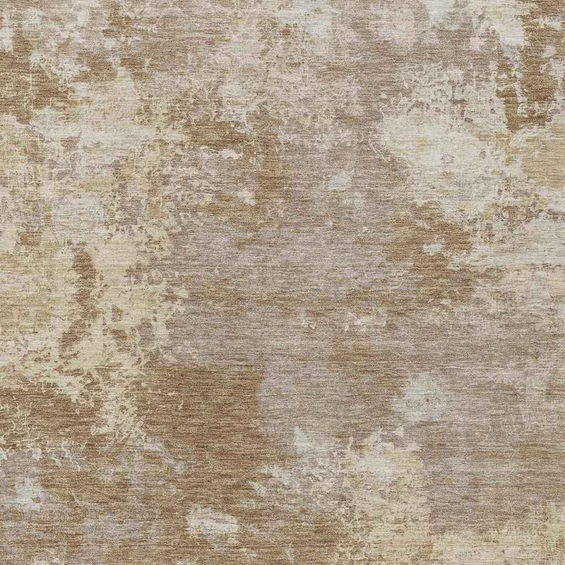 10' X 14' Brown And Beige Abstract Washable Indoor Outdoor Area Rug