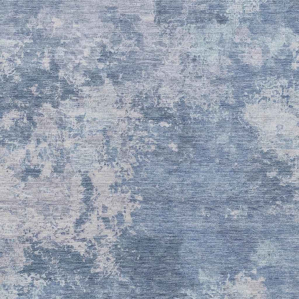 10' X 14' Blue And Ivory Abstract Washable Indoor Outdoor Area Rug