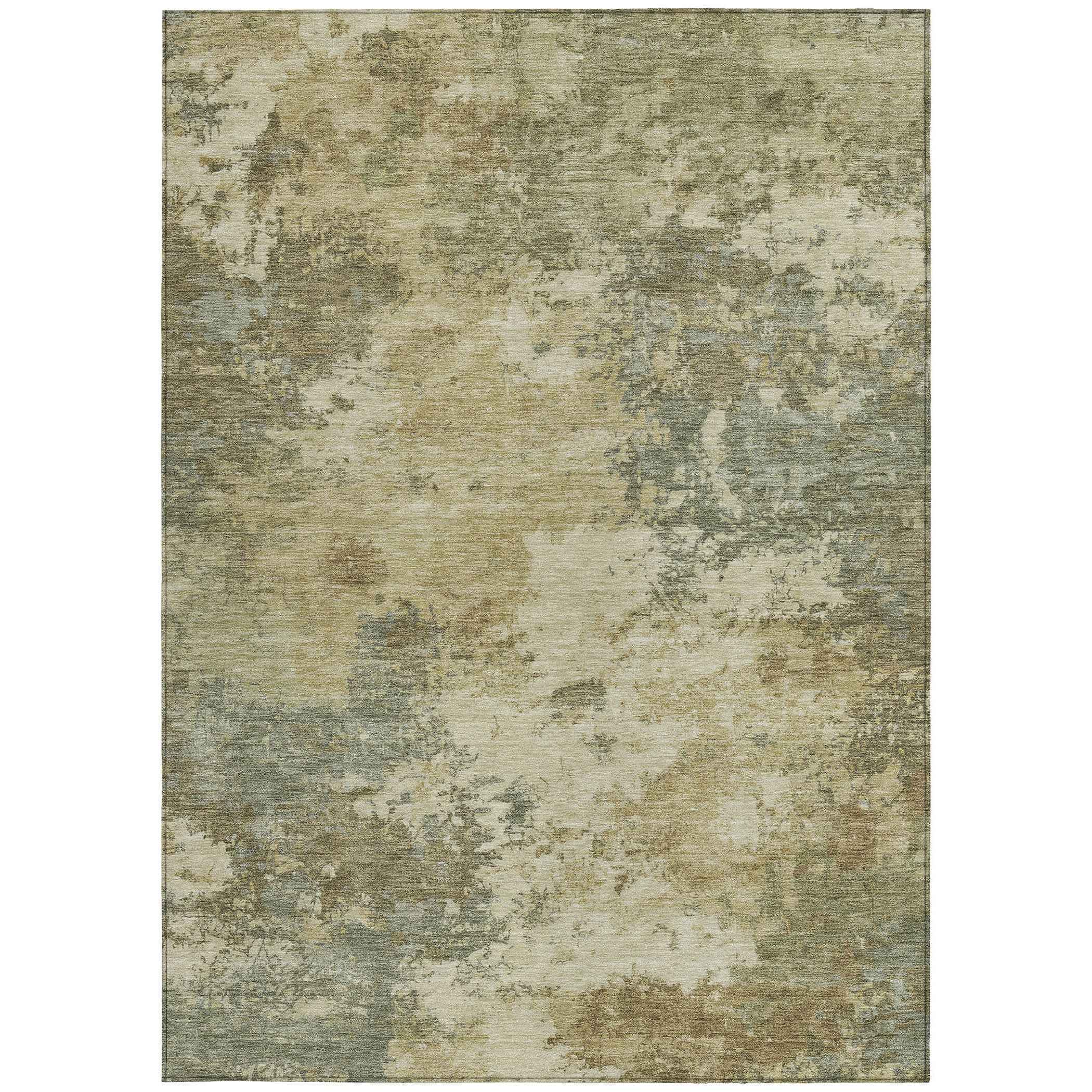 8' X 10' Wheat And Beige Abstract Washable Indoor Outdoor Area Rug