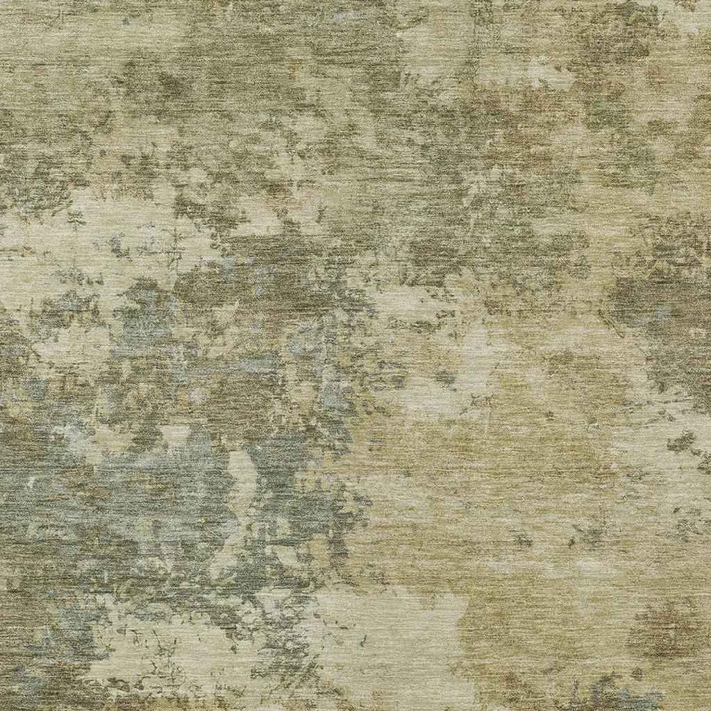 10' X 14' Wheat And Beige Abstract Washable Indoor Outdoor Area Rug