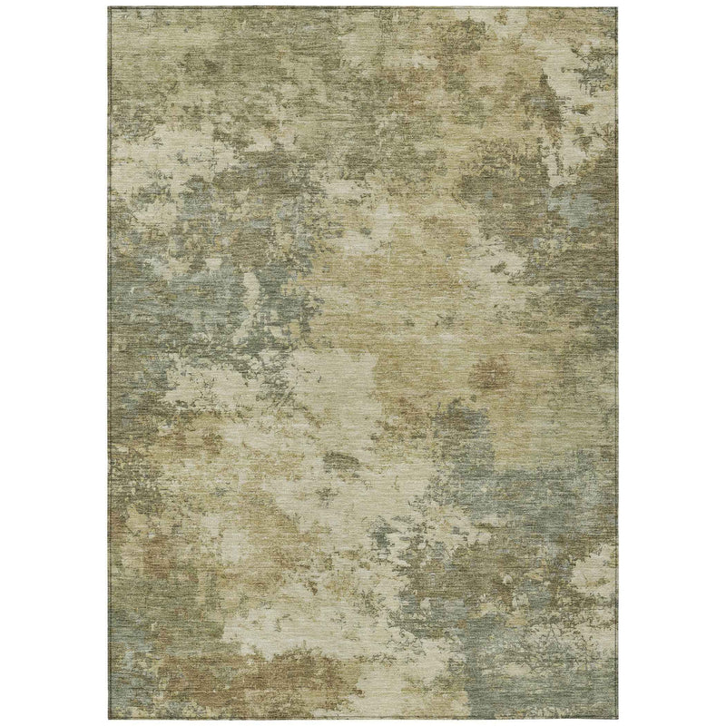 10' X 14' Wheat And Beige Abstract Washable Indoor Outdoor Area Rug