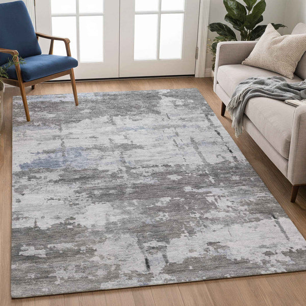 10' X 14' Taupe And Ivory Abstract Washable Indoor Outdoor Area Rug