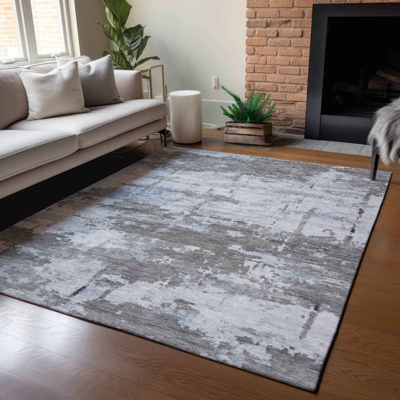 10' X 14' Taupe And Ivory Abstract Washable Indoor Outdoor Area Rug