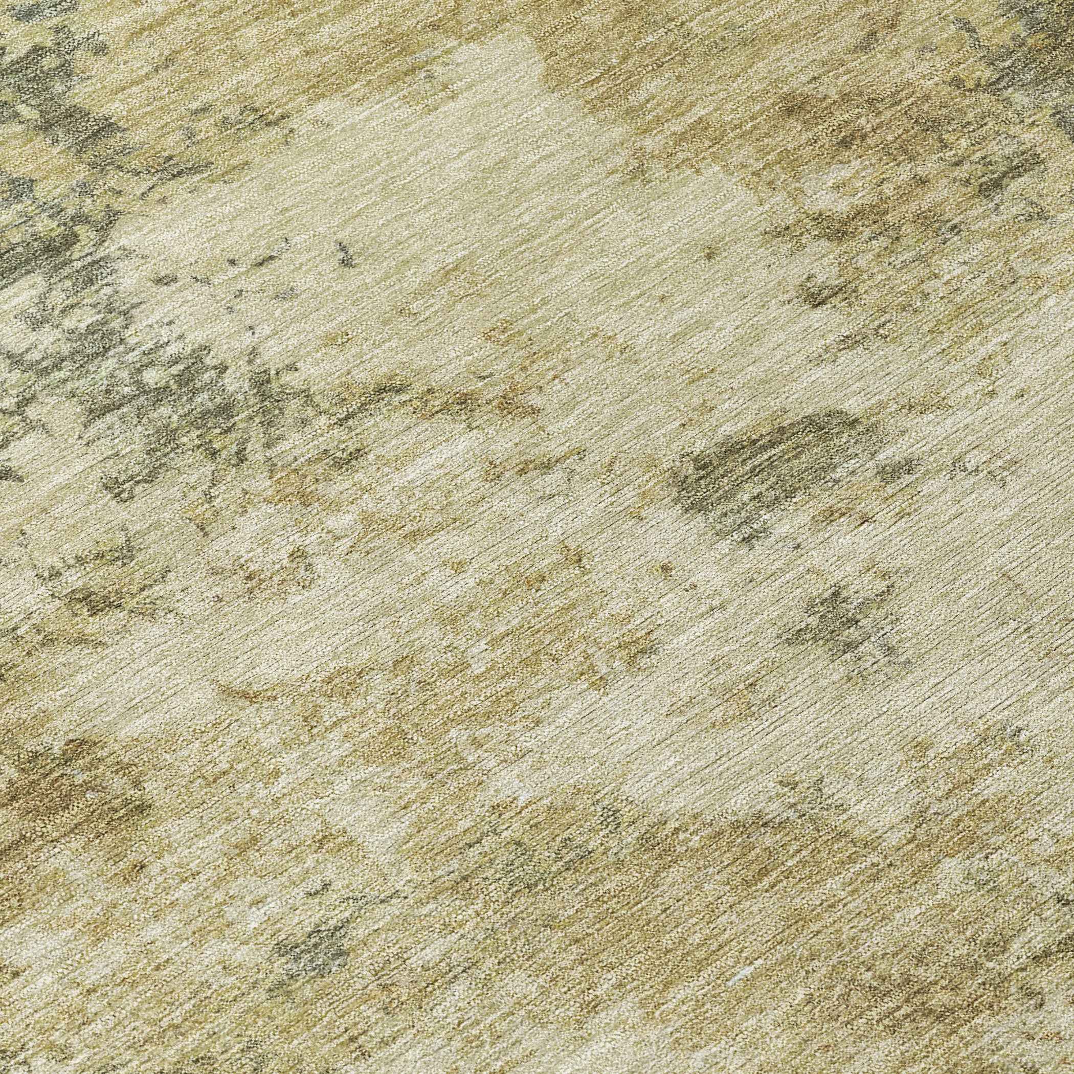 8' Wheat And Beige Round Abstract Washable Indoor Outdoor Area Rug