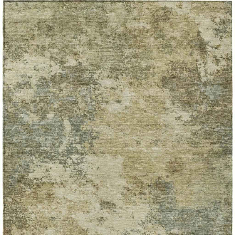 9' X 12' Wheat And Beige Abstract Washable Indoor Outdoor Area Rug