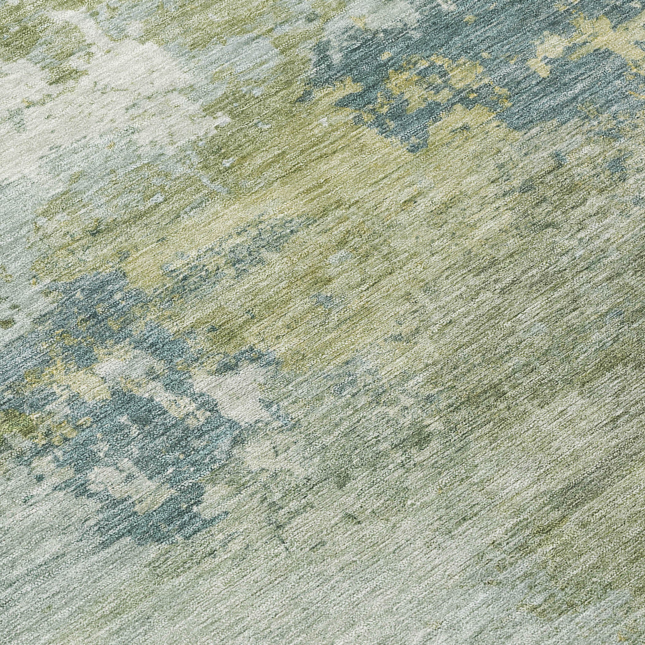 10' X 14' Aqua And Green Abstract Washable Indoor Outdoor Area Rug - Sports & Outdoor