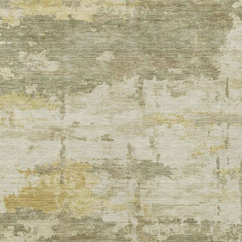 9' X 12' Sage Ivory And Gold Abstract Washable Indoor Outdoor Area Rug