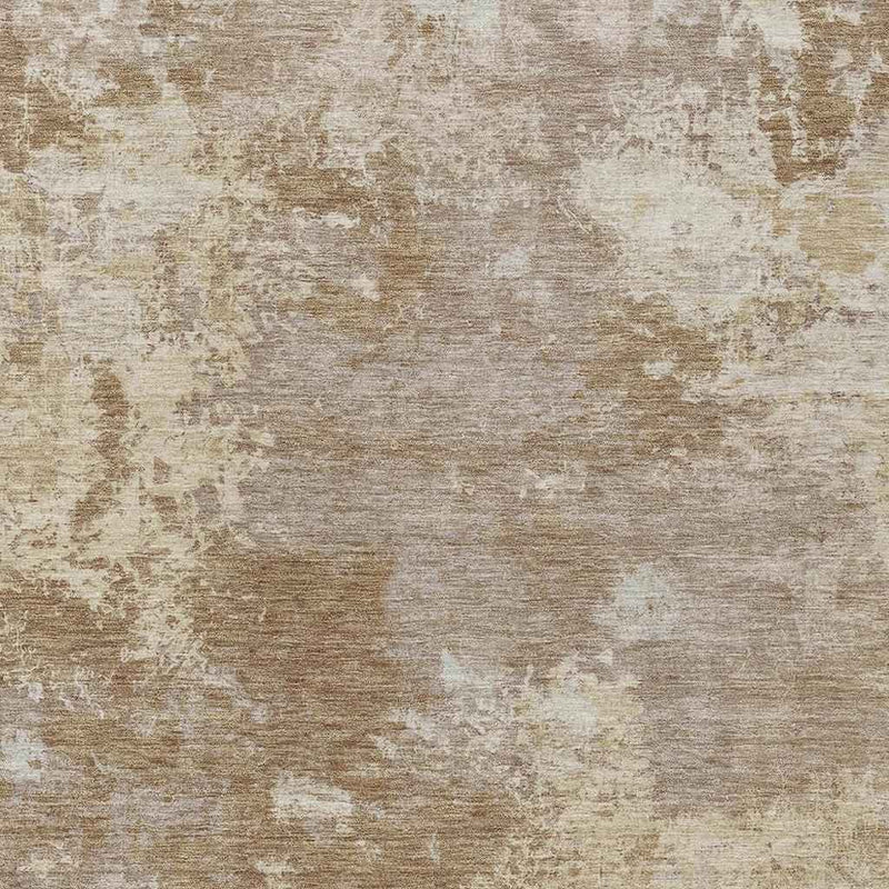 3' X 5' Brown And Beige Abstract Washable Indoor Outdoor Area Rug