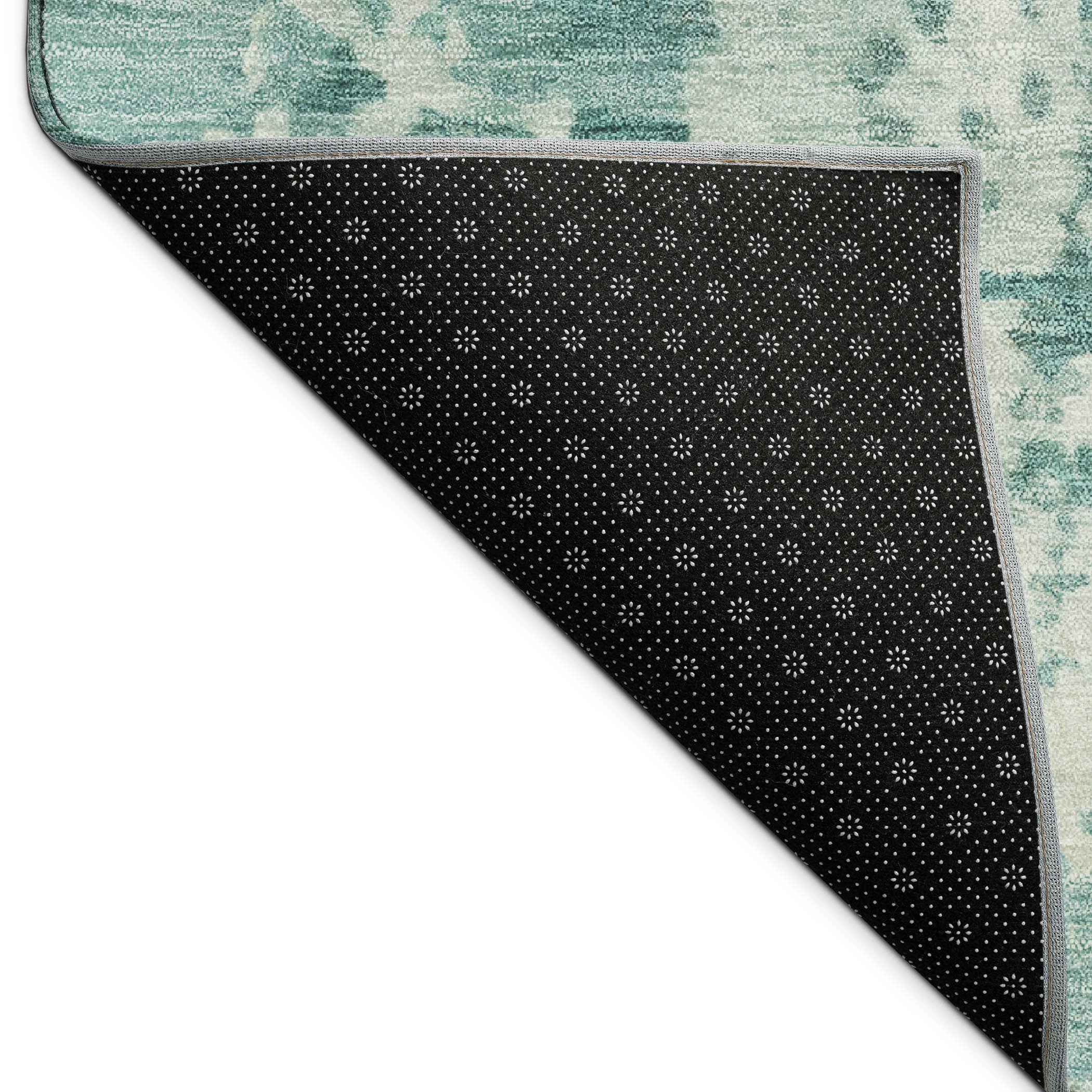 5' X 8' Teal Blue And Ivory Abstract Washable Indoor Outdoor Area Rug - Sports & Outdoor