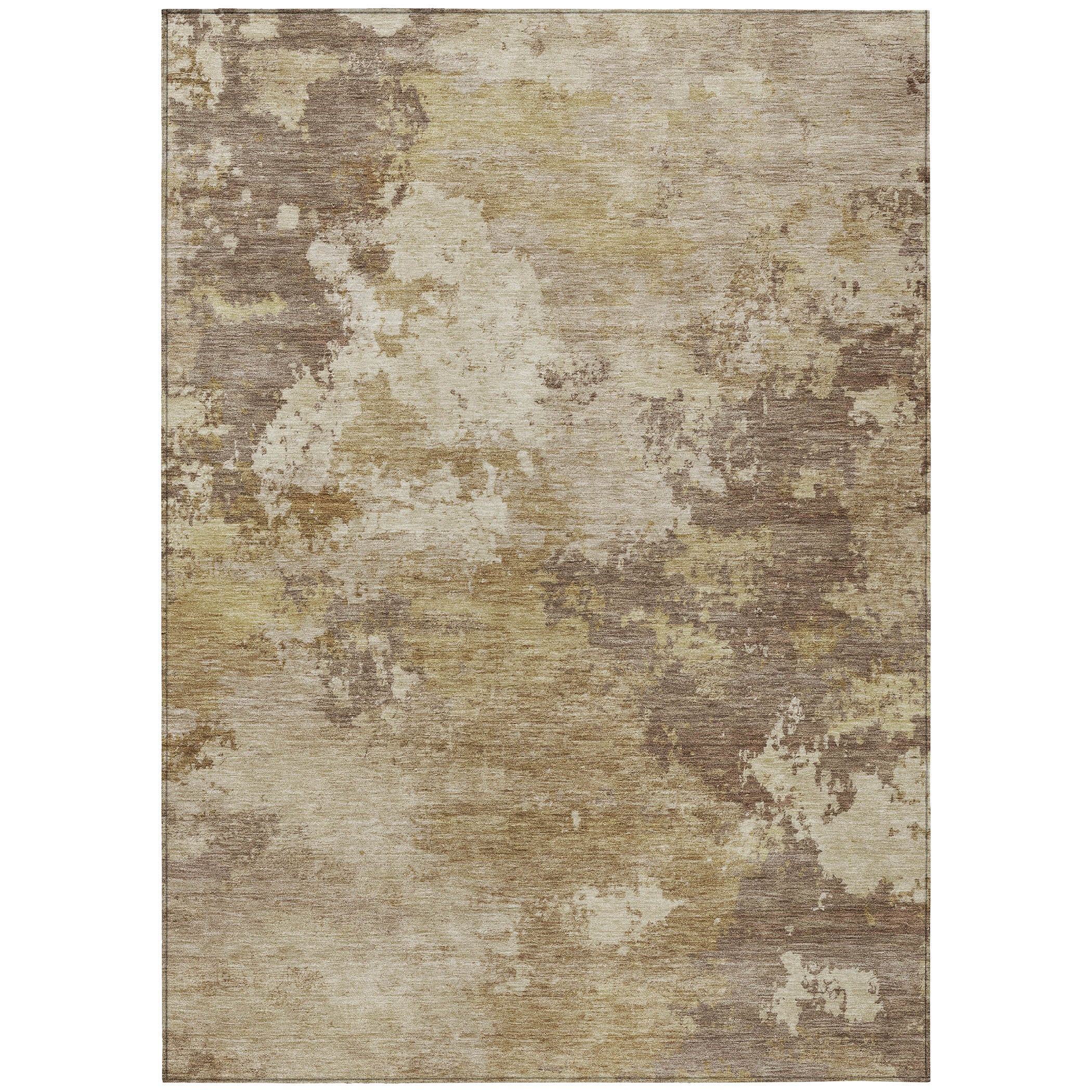 5' X 8' Wheat And Beige Abstract Washable Indoor Outdoor Area Rug - Sports & Outdoor