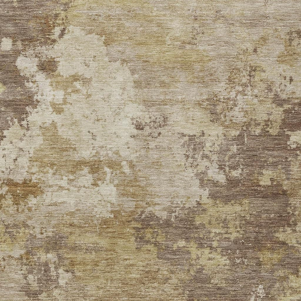 5' X 8' Wheat And Beige Abstract Washable Indoor Outdoor Area Rug - Sports & Outdoor