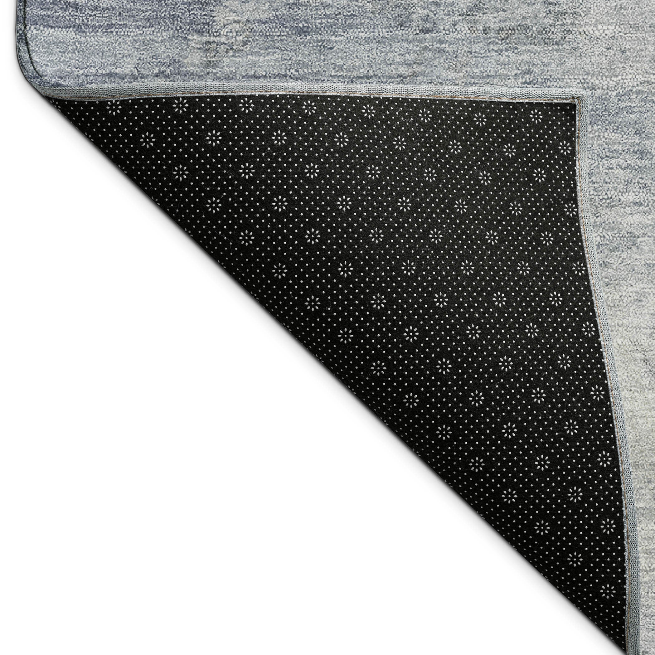 5' X 8' Denim Blue And Ivory Abstract Washable Indoor Outdoor Area Rug - Sports & Outdoor