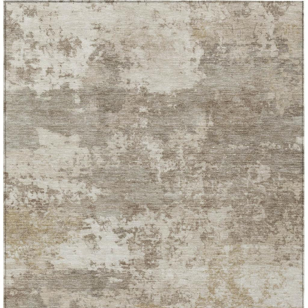 3' X 5' Taupe And Beige Abstract Washable Indoor Outdoor Area Rug - Sports & Outdoor