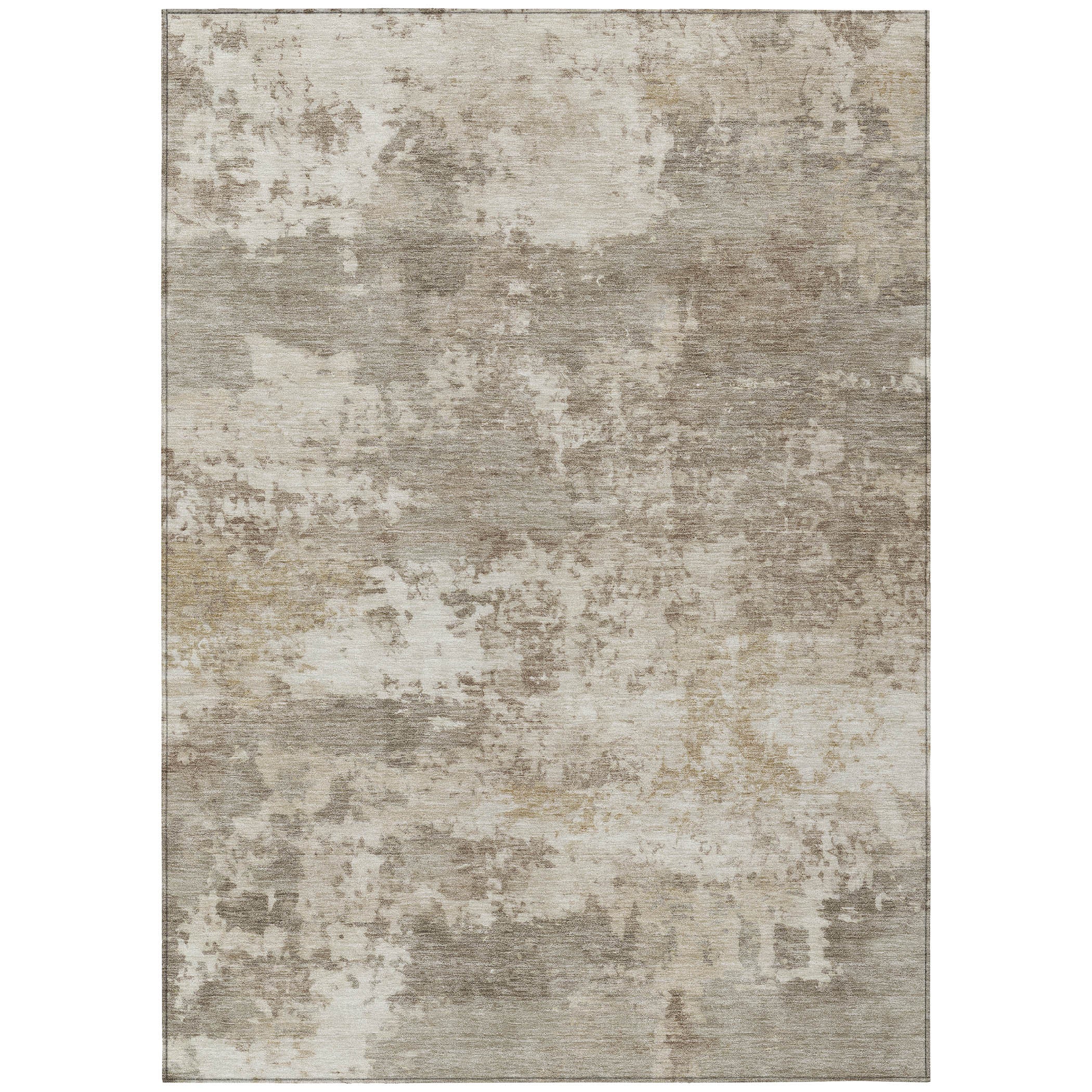 3' X 5' Taupe And Beige Abstract Washable Indoor Outdoor Area Rug - Sports & Outdoor