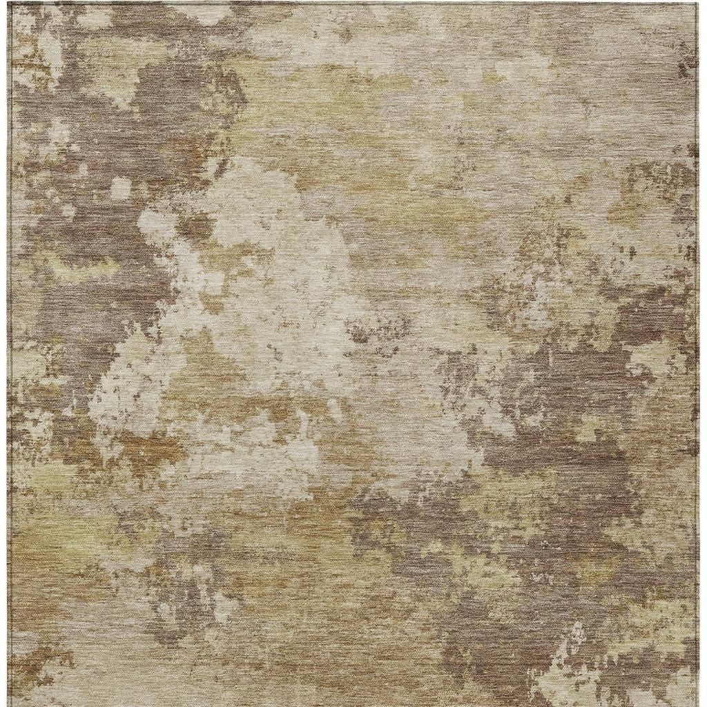 3' X 5' Wheat And Beige Abstract Washable Indoor Outdoor Area Rug - Sports & Outdoor
