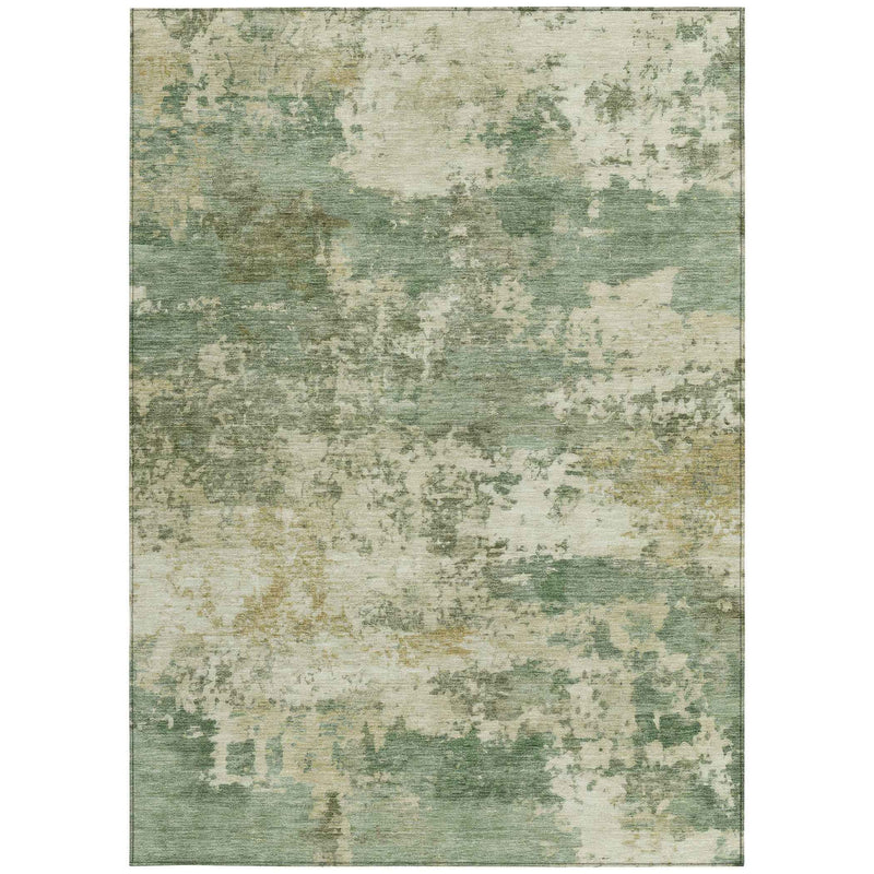 10' X 14' Sage And Beige Abstract Washable Indoor Outdoor Area Rug
