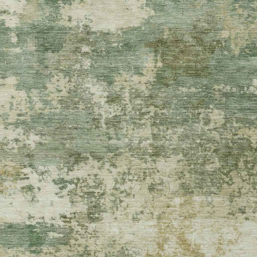 10' X 14' Sage And Beige Abstract Washable Indoor Outdoor Area Rug