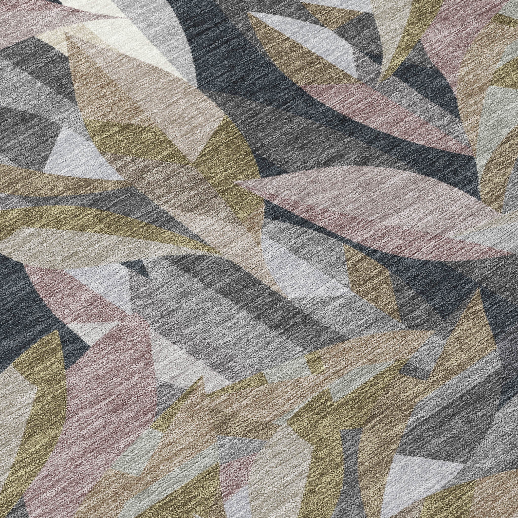 3' X 5' Khaki And Brown Floral Washable Indoor Outdoor Area Rug - Sports & Outdoor