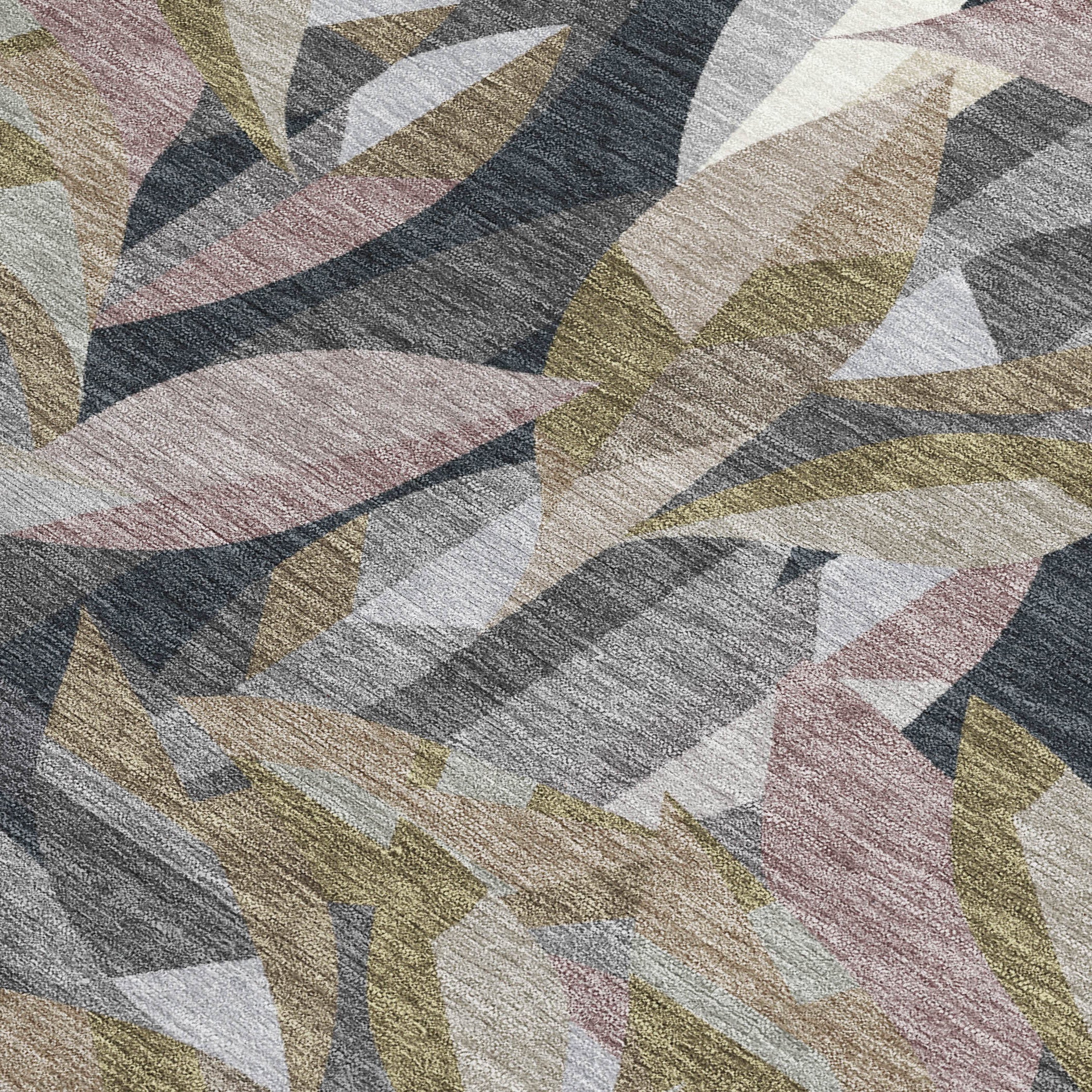 3' X 5' Khaki And Brown Floral Washable Indoor Outdoor Area Rug - Sports & Outdoor