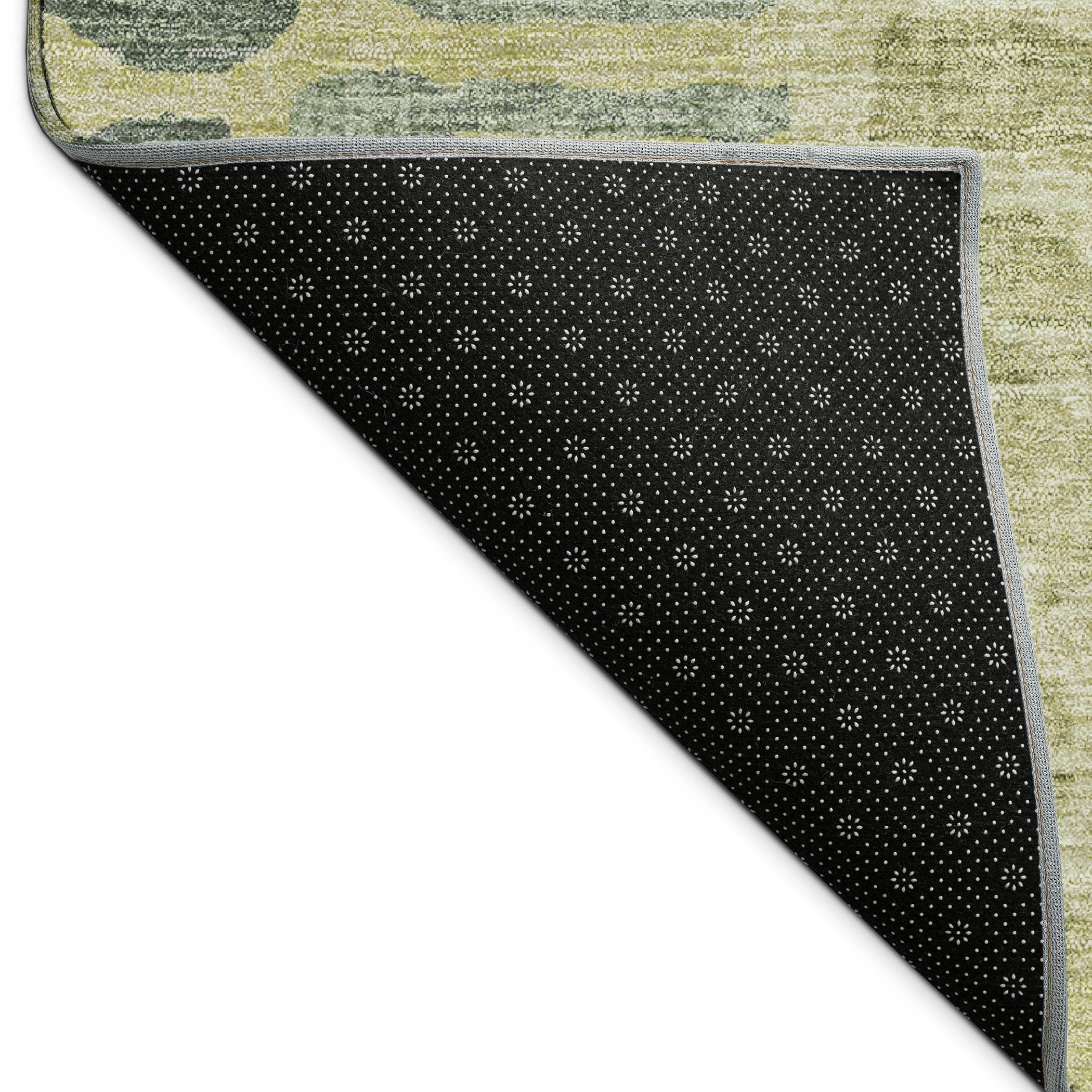 5' X 8' Artichoke Green And Beige Abstract Washable Indoor Outdoor Area Rug - Sports & Outdoor
