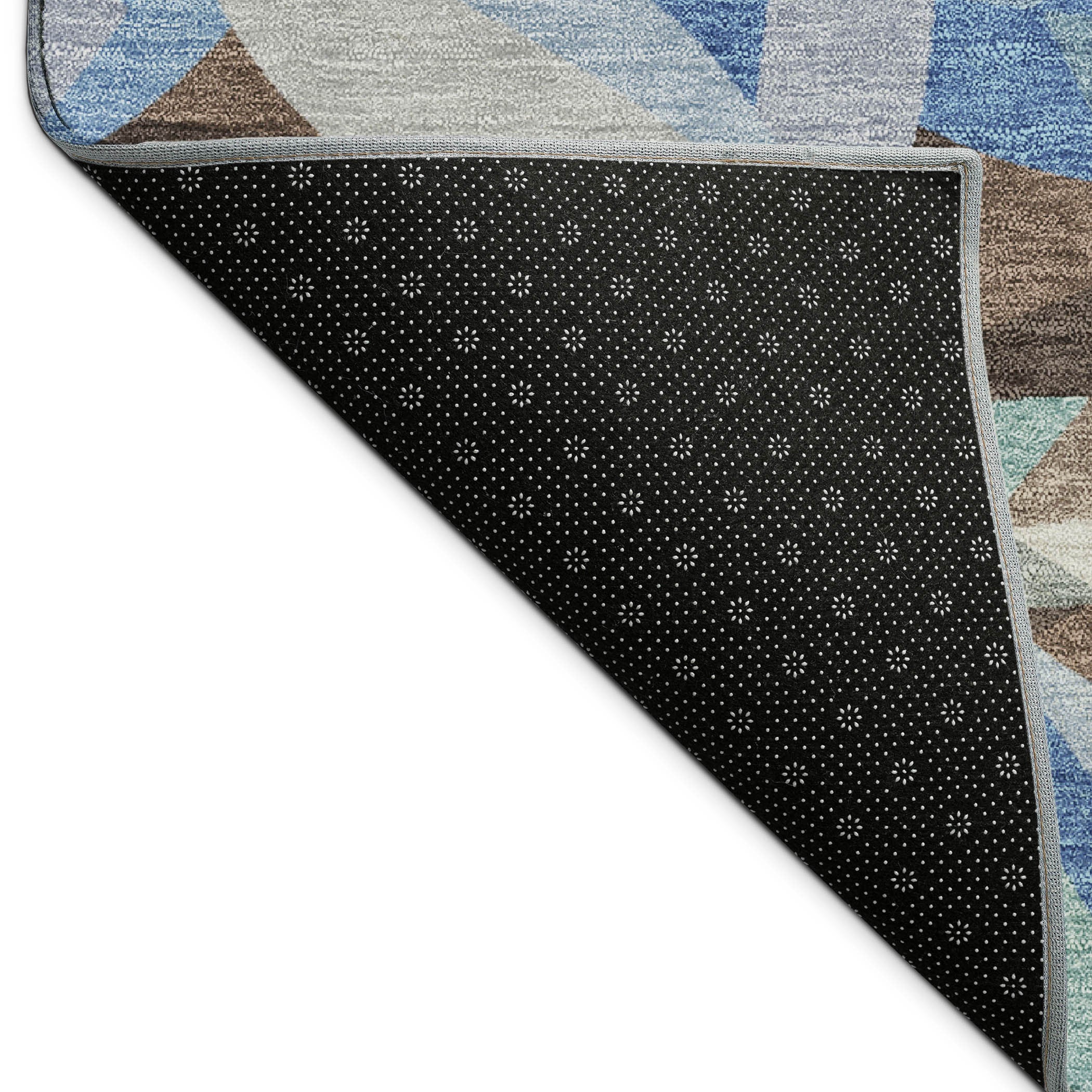 3' X 5' Brown And Blue Floral Washable Indoor Outdoor Area Rug - Sports & Outdoor