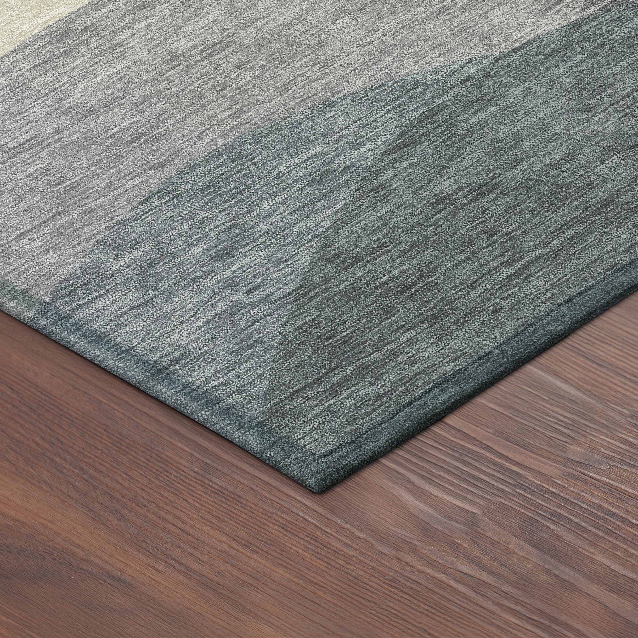 3' X 5' Blue Beige And Gray Abstract Washable Indoor Outdoor Area Rug - Sports & Outdoor