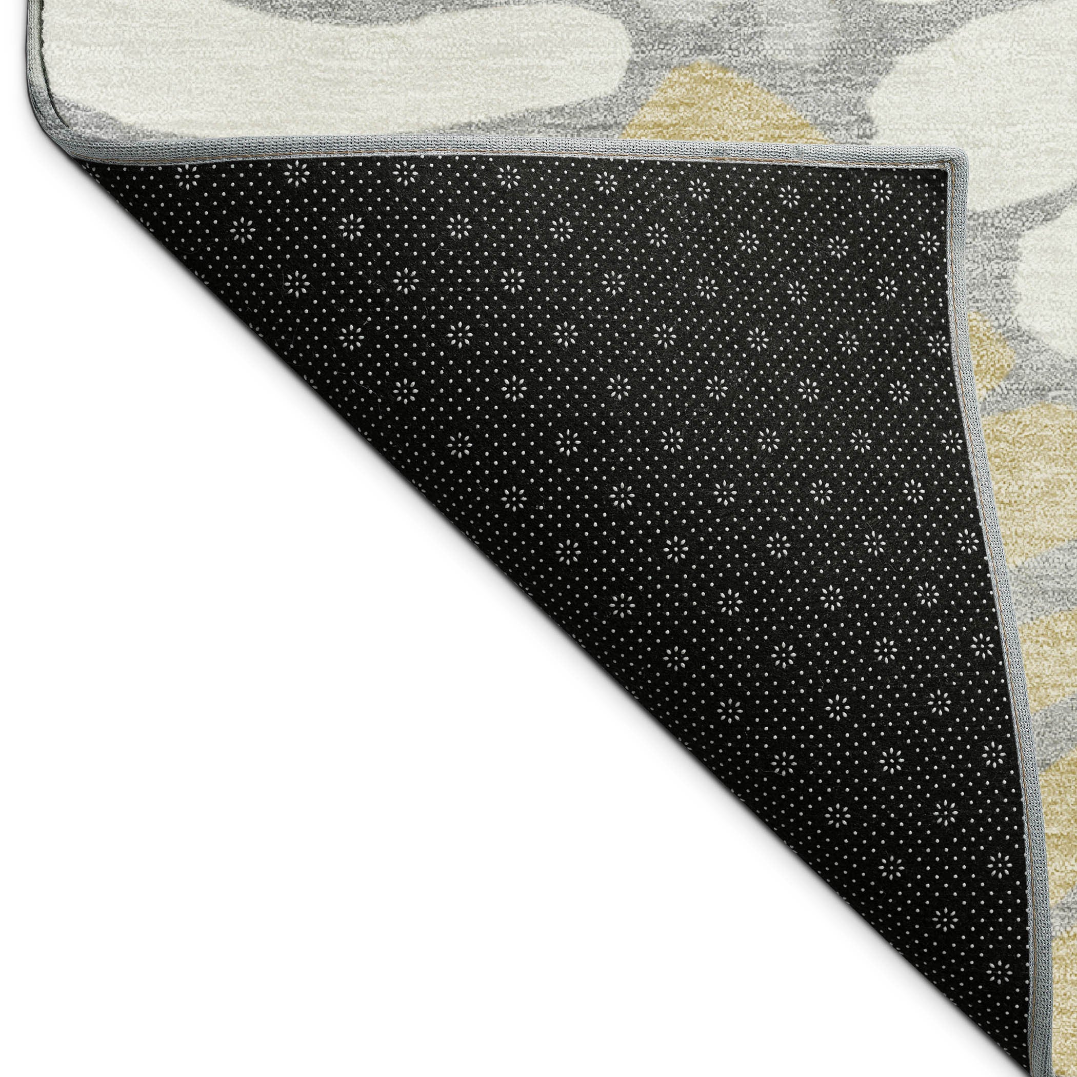 10' X 14' Gray Gold And Ivory Floral Washable Indoor Outdoor Area Rug - Sports & Outdoor