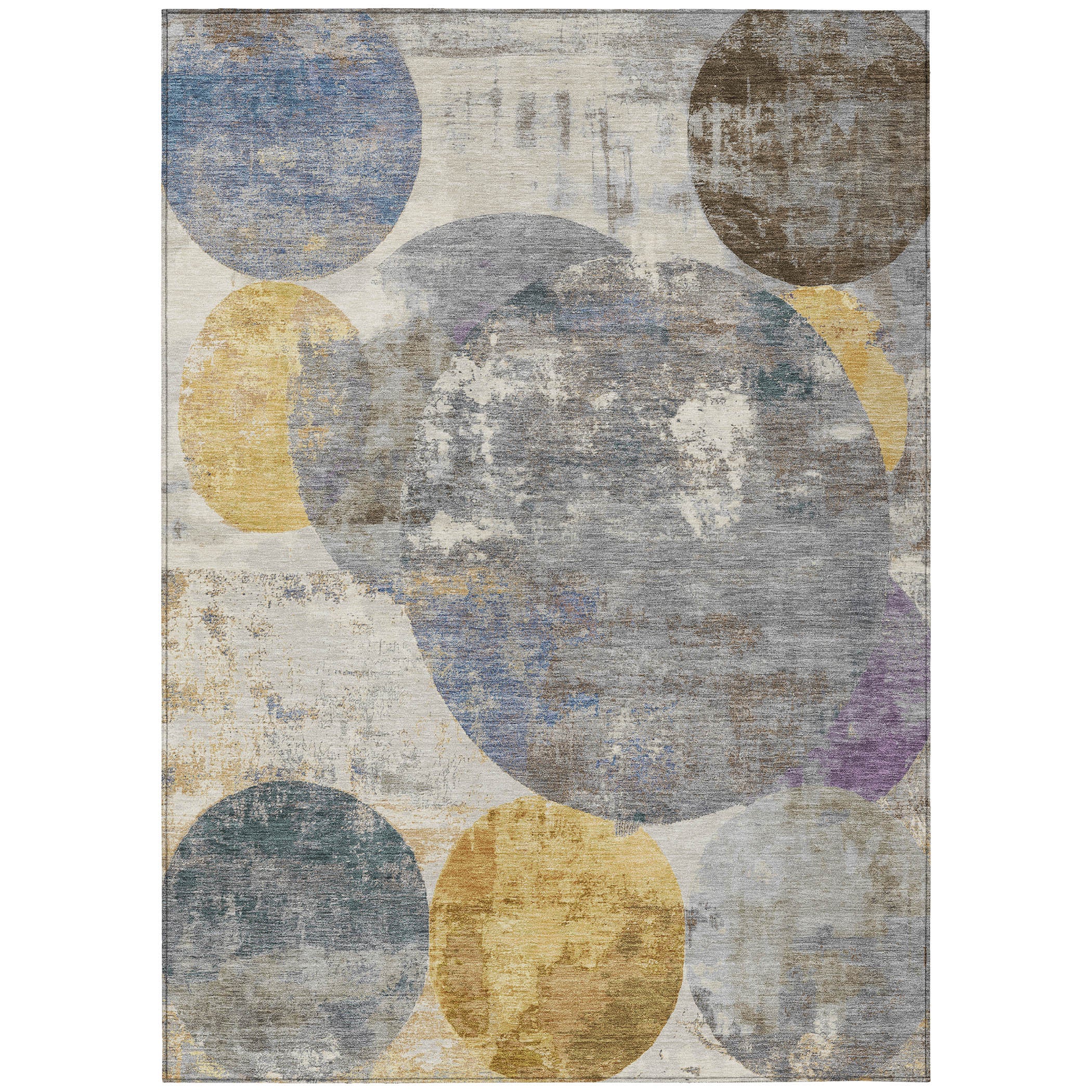 10' X 14' Gray Gold And Ivory Geometric Washable Indoor Outdoor Area Rug - Sports & Outdoor