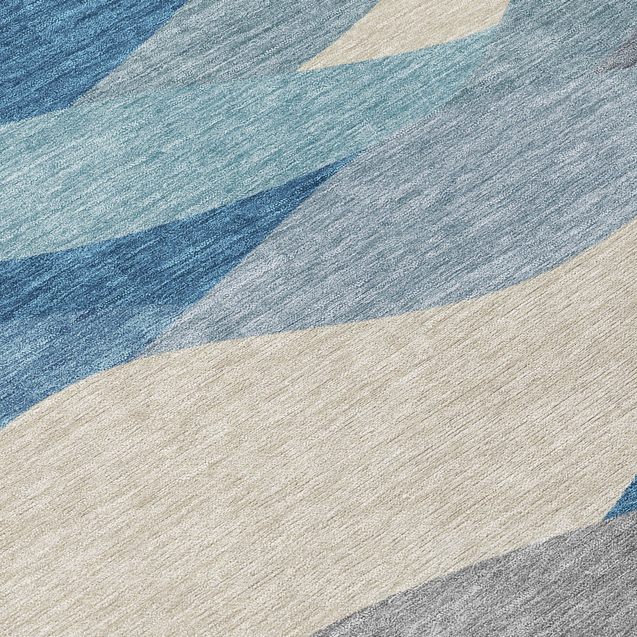 10' X 14' Blue Beige And Gray Abstract Washable Indoor Outdoor Area Rug - Sports & Outdoor