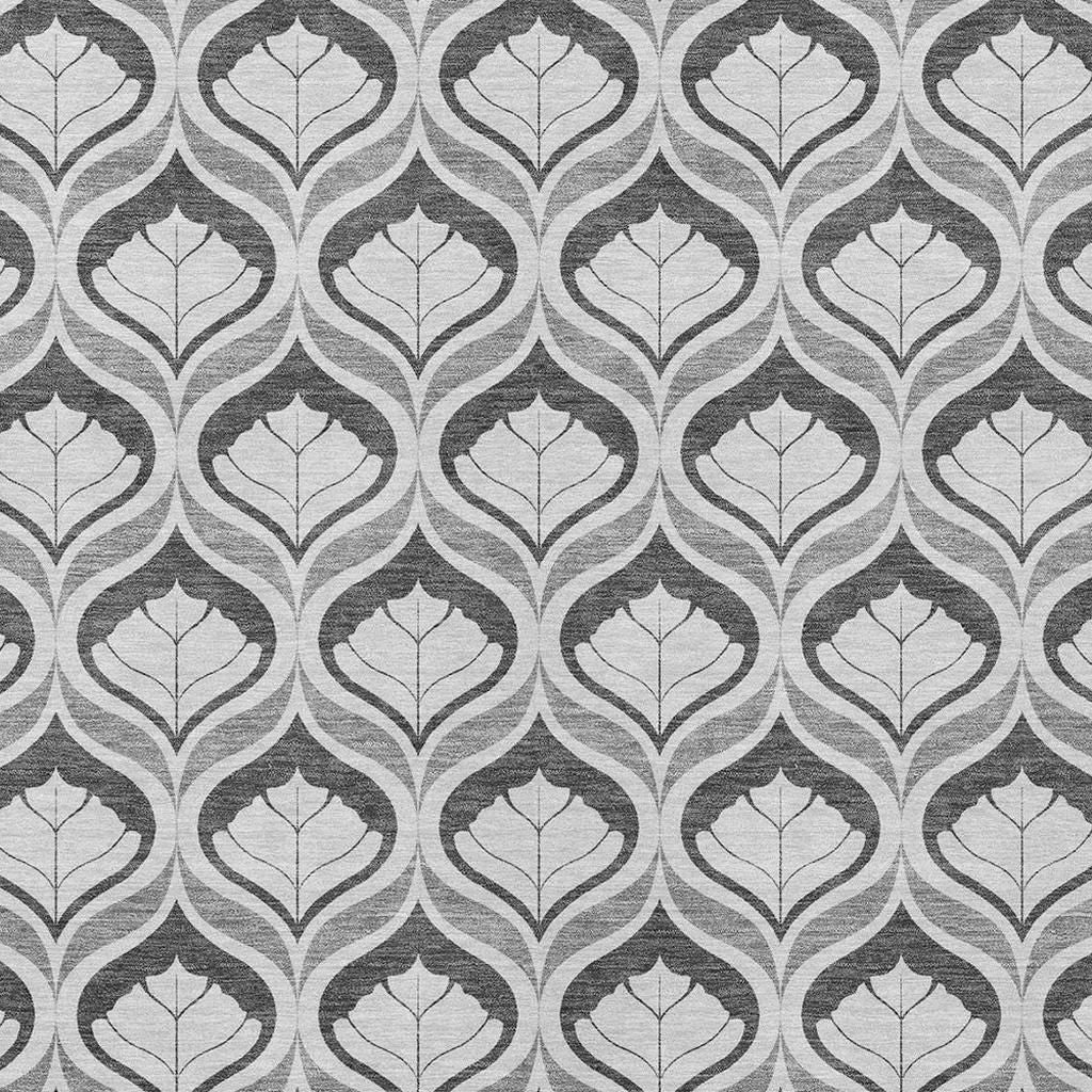 3' X 5' Charcoal And Silver Geometric Washable Indoor Outdoor Area Rug - Sports & Outdoor