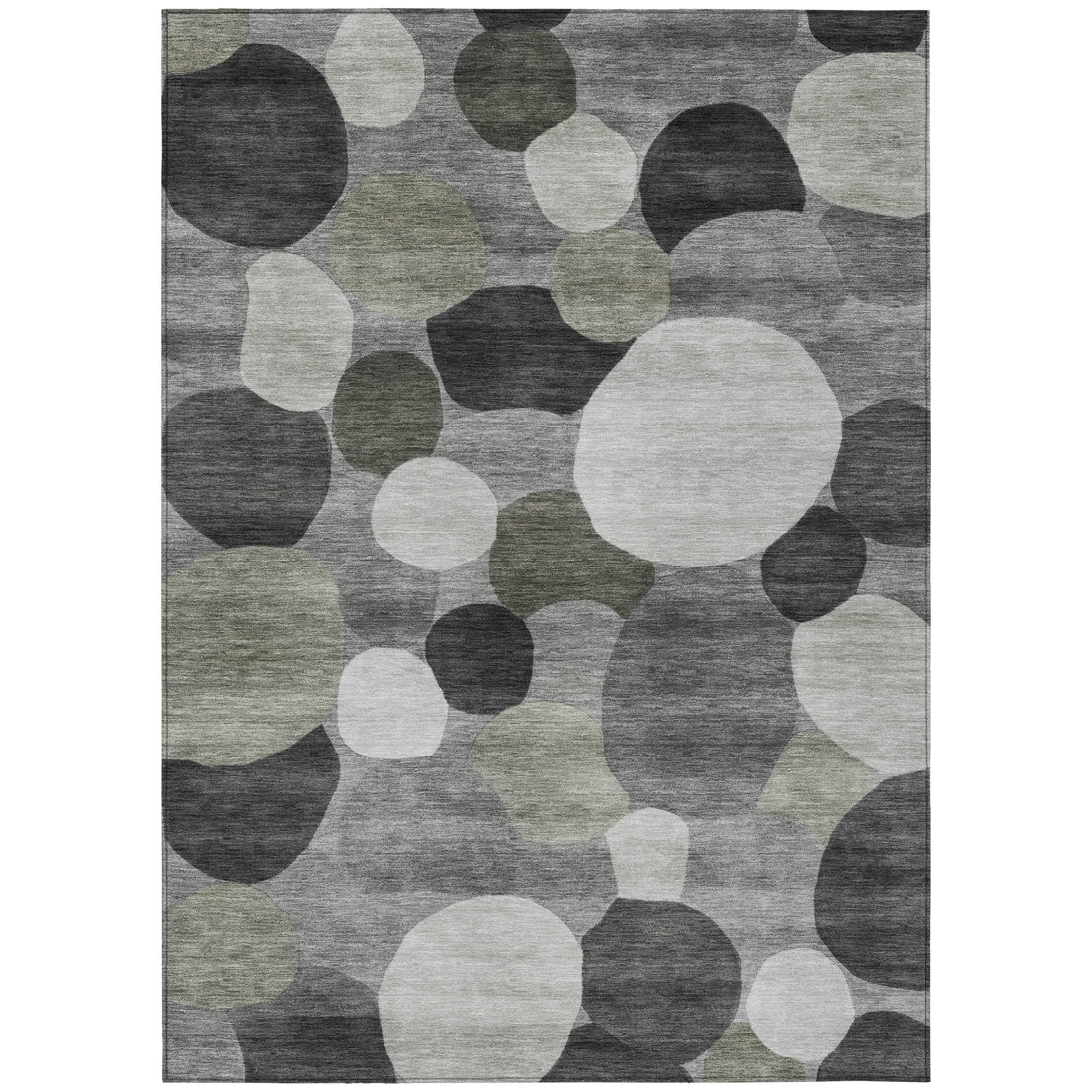 10' X 14' Gray And Silver Geometric Washable Indoor Outdoor Area Rug - Sports & Outdoor
