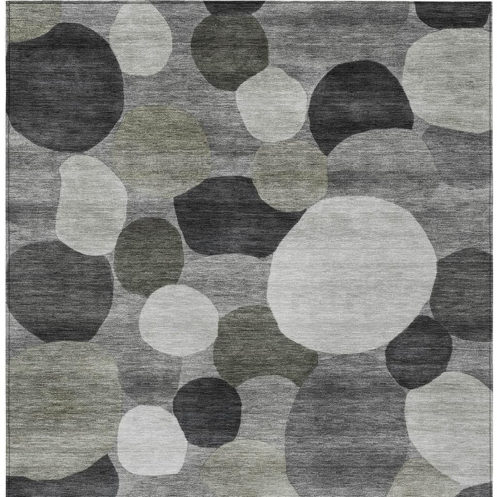 10' X 14' Gray And Silver Geometric Washable Indoor Outdoor Area Rug - Sports & Outdoor