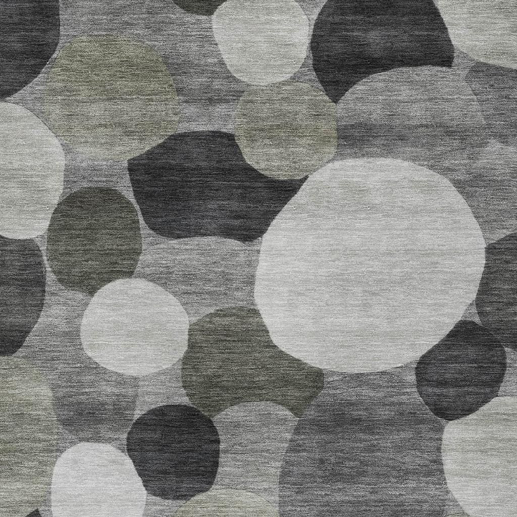 10' X 14' Gray And Silver Geometric Washable Indoor Outdoor Area Rug - Sports & Outdoor