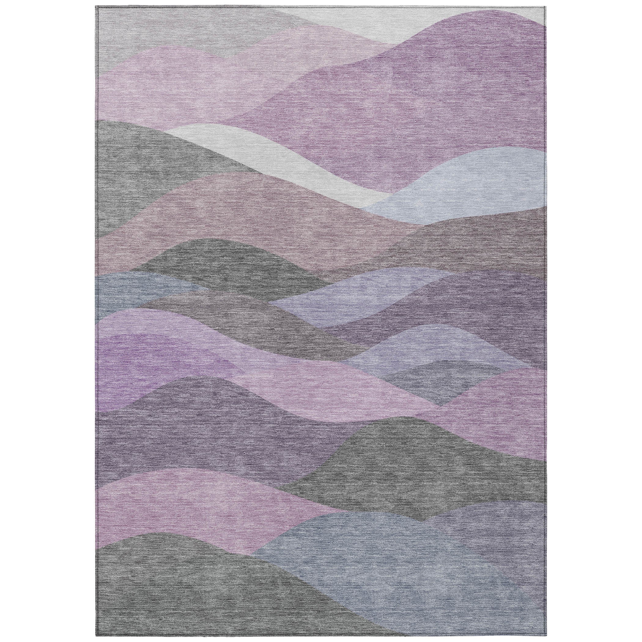 5' X 8' Plum And Gray Abstract Washable Indoor Outdoor Area Rug - Sports & Outdoor